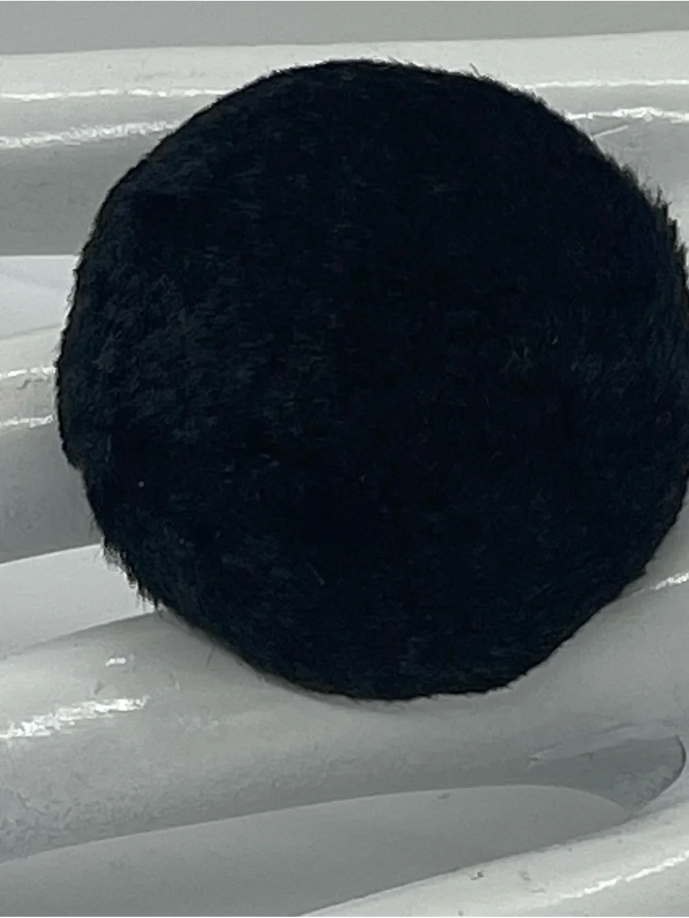 Hand Crafted Black Furry Button Statement Ring NWT OS